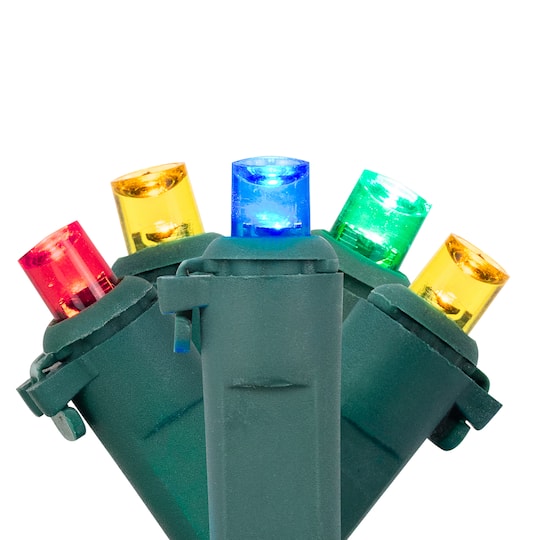 100ct. Multicolor LED Wide Angle Christmas String Lights with Green Wire